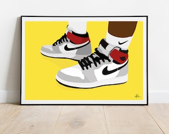 Air Jordan 1 Light Smoke Grey | Digital Download | Printable Wall Art | Sneaker Poster