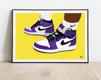 Air Jordan 1 Purple | Digital Download | Printable Wall Art | Sneaker Poster