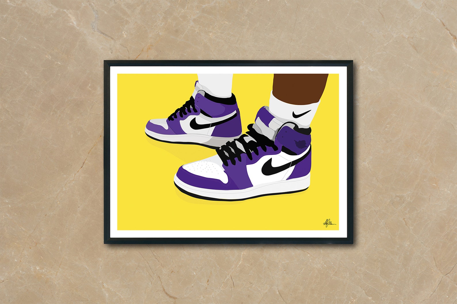 Air Jordan 1 Purple Digital Download Printable Wall Art Sneaker Poster Etsy