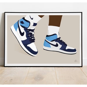 Air Jordan 1 Obsidian Digital Download Printable Wall Art Sneaker Poster Etsy UK
