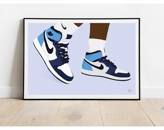 Air Jordan 1 Obsidian | Digital Download | Printable Wall Art | Sneaker Poster