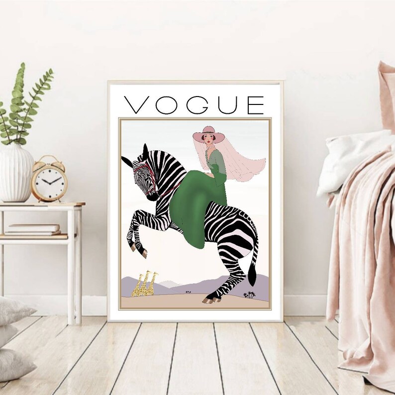 Instant Download Vintage Vogue Lady & Zebra Revamp Etsy