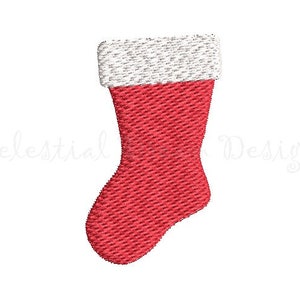 Peut inclure: Une chaussette de Noël rouge et blanche avec un revers blanc.