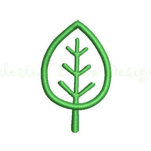 Leaf Outline Machine Embroidery Design - 5 SIZES - Instant Download