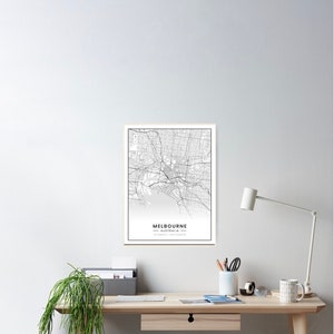 Melbourne Coordinates Map Print - Modern Melbourne Australia Location Birthday Gift Idea Housewarming - Travel Poster Retro Travel Wall Art