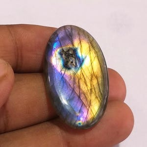 A One Quality 100% Natural Labradorite Gemstone Making Jewelry Cabochons 38.60X22.75X5 MM 41Ct
