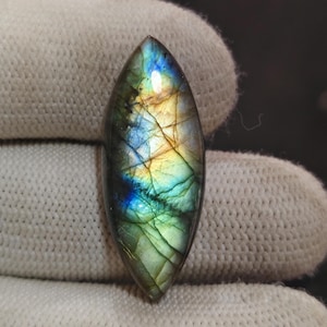 Multiflits labradoriet edelsteen: marquise sieraden maken (13,5 x 34,5 x 6,5 mm)