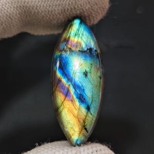 Marquise labradoriet edelsteen: veelkleurige sieraden maken (36 x 14 x 6,8 mm)