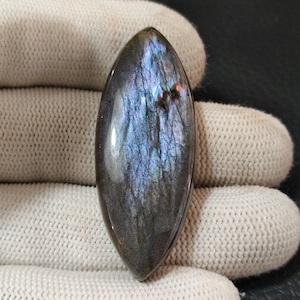 Natuurlijke labradoriet edelsteen maken voor sieraden Vlees labradoriet, marquise vorm 50 x 19,6 x 9 mm 75 cts