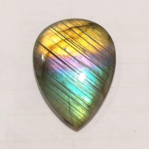 Multi Flashy Labradorite Gemstone | Natural Hand Polished Labradorite Cabochon Loose Gemstone | Making For Pendant 49X35.70X7.60 MM 104cts