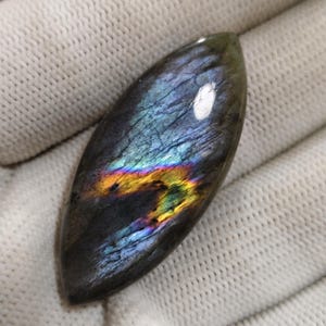 Natural Flashy Labradorite Gemstone: Marquise Cut Stone (18X44X6MM)
