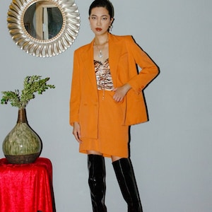 Vintage Gianni Versace Couture Wool Blazer with Lace Trim 2-Piece Suit Set
