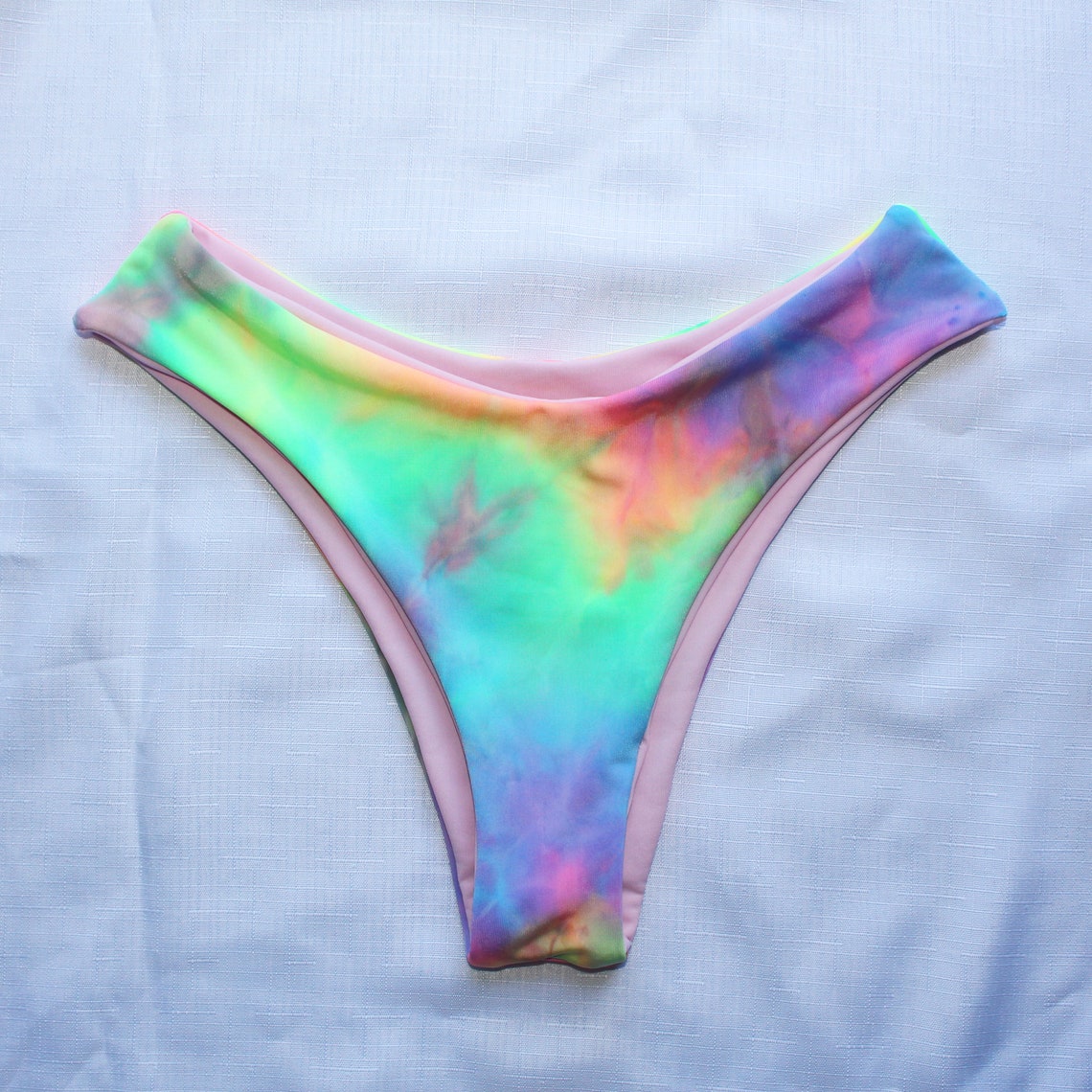 Handmade Pastel Neon Tie Dye 3 Piece Bikini Swimsuit Size | Etsy