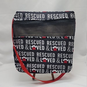 Bonding Pouch Rescued and Loved 12 x 12 inches- Bonding Bag for Hedgehog, Carrier for Guinea Pig, Ferret Pouch, Rat Bag, Ready to Ship