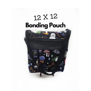 Sugar Glider Hedgehog large bonding Pouch, Guinea Pig travel carrier with  Adjustable Strap. Cartoon wizard 12 x 12 bonding pouch