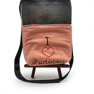 Bonding Pouch I Love Furbabies- 7x9inches, Sugar Glider Bonding Bag, Small Animal Carrier, Hamster Pouch, Ready to Ship, Handmade