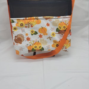 Sugar Glider Hedgehog large bonding Pouch, Guinea Pig travel carrier with  Adjustable Strap Fall Pumpkin- 12 x 12
