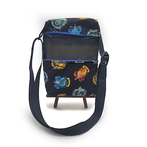 Bonding Pouch 7x9- HP Houses, Bonding Bag, Hamster Bonding Pouch, Sugar Glider Travel Bag, Adjustable Nylon Strap, Ready to Ship, Handmade