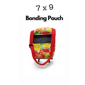 Fruits Print 7 x 9 Adjustable Strapping, Sugar Glider, Small Bonding Pouch, Hamster Carrier, Travel Bag , Ready to Ship