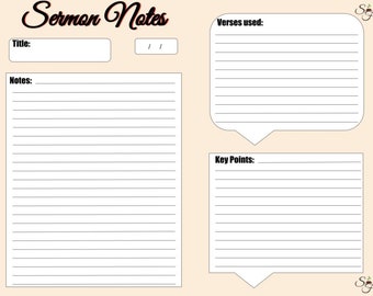 Notas del sermón imprimibles