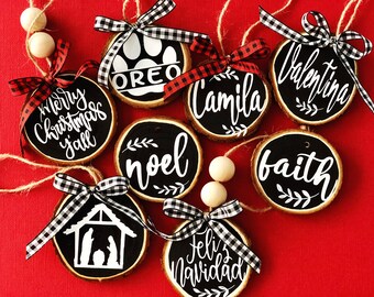 wood slice ornament* personalized ornaments * christmas ornaments*family ornaments *pet ornaments*