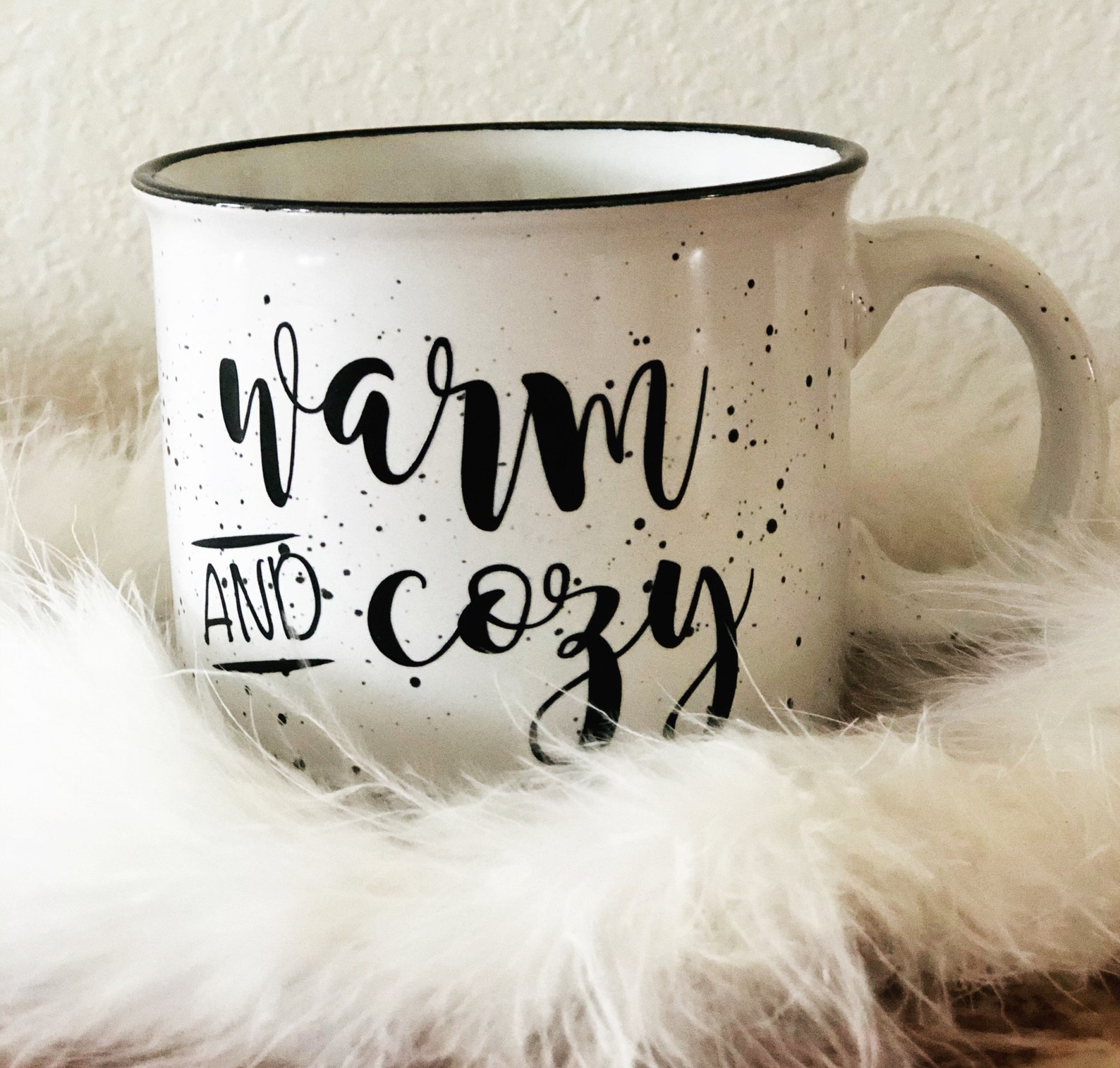 Warm and Cozy Speckle Glaze Mug Custom Mug Coffee Mug Etsy