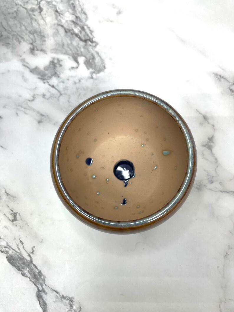 Dark Blue Glazed Planter With Attached Saucer Drip Pot With Etsy