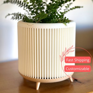 Unique Cylindrical Houseplant Planter Pots | 3D Planters and Pots Indoor | Planters with Saucers | Indoor Flower Pots with Drainage