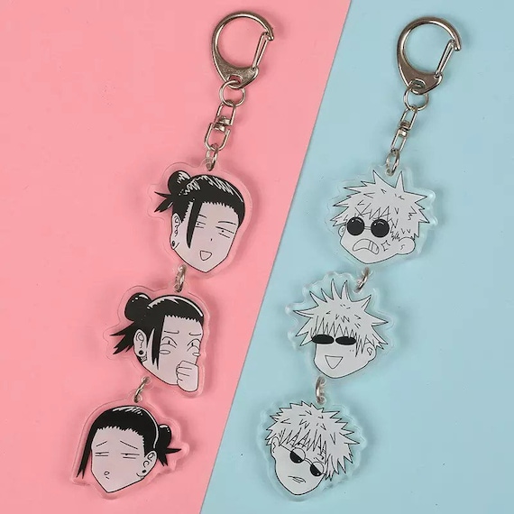 Jujutsu Kaisen Gojo Satoru and Geto Keychain Keyring Anime Etsy