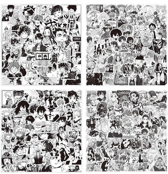 Pegatinas mixtas de ANIME en blanco y negro - Etsy México Pegatinas mixtas de ANIME en blanco y negro - Etsy México