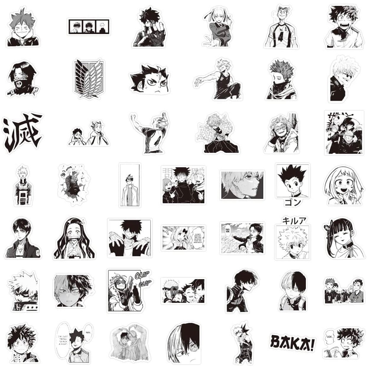 Pegatinas mixtas de ANIME en blanco y negro - Etsy España Pegatinas mixtas de ANIME en blanco y negro - Etsy España