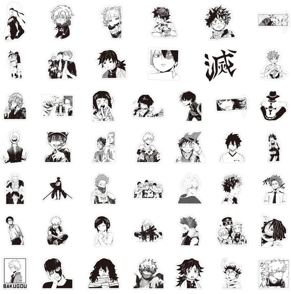 200pcs Black White Anime Stickers Girls Sweetie Decorate Decals Pack  eBay