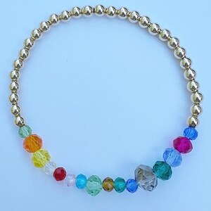 Galaxy Beaded Bracelet | 14k Gold | Sterling Silver | No tarnish | Water Resistant | Colorful | Gift | Crystal Beads |Planets | Womens