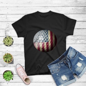 American Flag Golf T Shirt - Funny Golf Club Sports Shirt