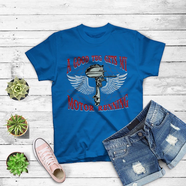 Funny Motorboating Vintage Outboard Motor Boat Design T-shirt