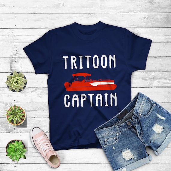 Tri Toon Captain Funny Tritoon Boating Pontoon Boat T-shirt 