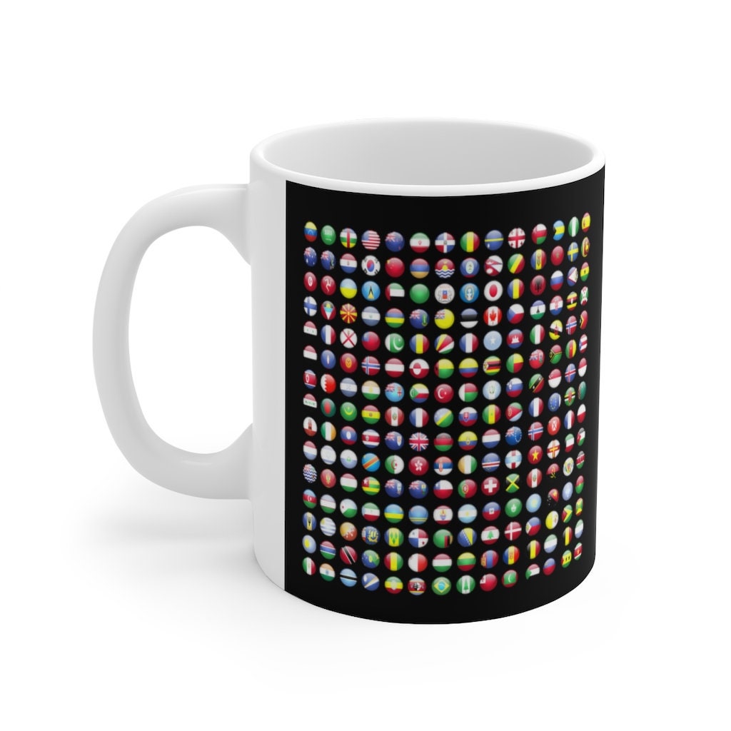 World Flags Mug World Flags Cool Travel Flag International Coffee Mug 11oz  - Etsy