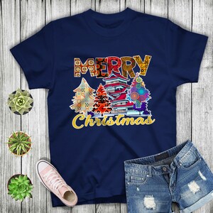 Christmas Tshirt Merry Christmas Tree Print T-shirt For Women