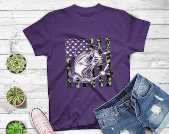 Fishing Tshirt Camouflage Usa Flag For Bass Fisherman Gifts
