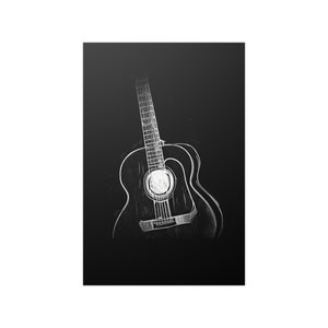 Vintage Acoustic Guitar Player Musician Guitarist Music Wall Art Print Poster Home Decor