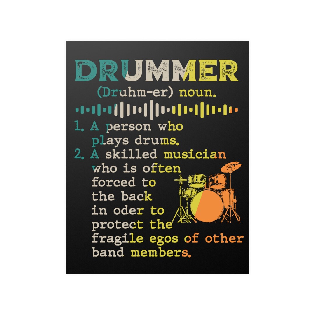 Drum Player Poster Funny Drummer Definition Percussionist Drums
