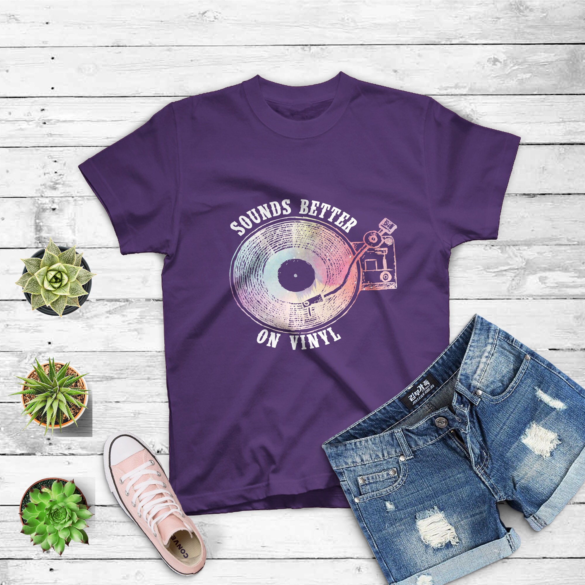 Vinyl Record Vintage T-shirt 'sounds Better on Vinyl' - Etsy