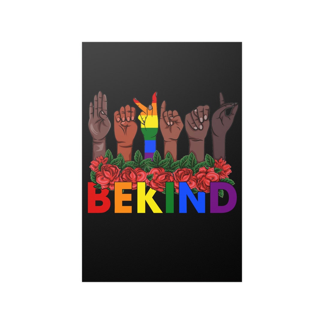 Pride Month Be Kind Sign Language Hand Talking LGBTQ Gift Wall Art ...