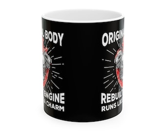 Heart Surgery Mug Funny Open Heart Original Body Rebuilt Engine Surgery Recovery Gift Coffee Mug 11oz