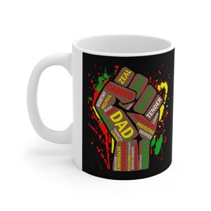 Pride Black Dad Mug Black Dad African American Melanin Pride Black History Month Coffee Mug 11Oz