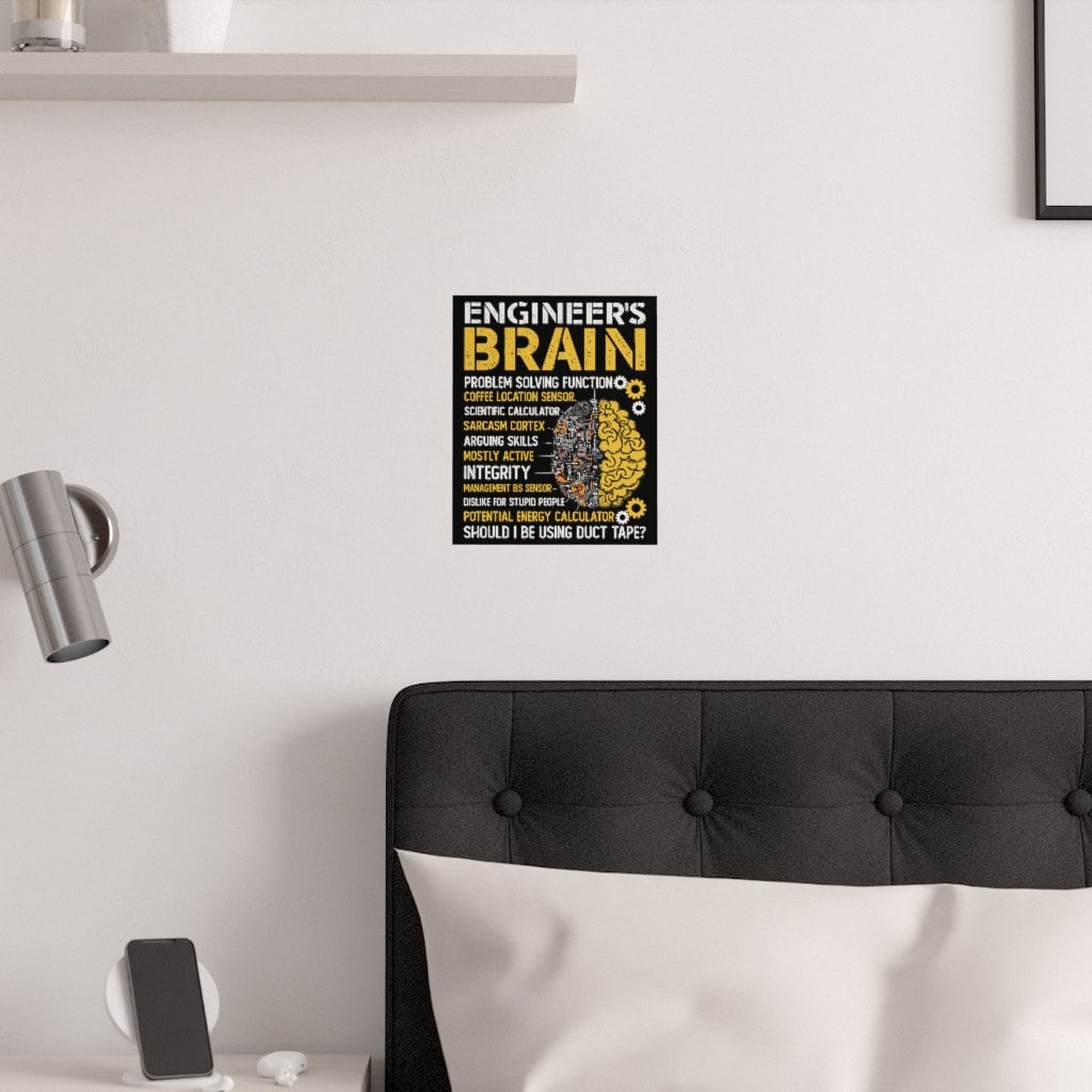 Engineer's Brain Wall Poster Engineer's Brain Funny Process Engineer ...