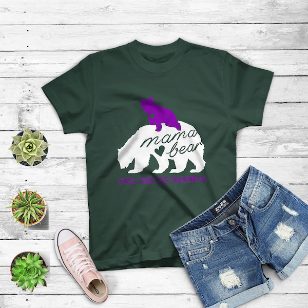 Mama Bear Cystic Fibrosis Awareness Shirt For Women