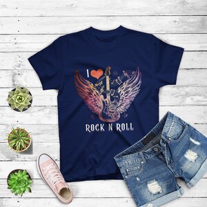 I Love Rock And Roll Guitar Angel Wings T-shirt