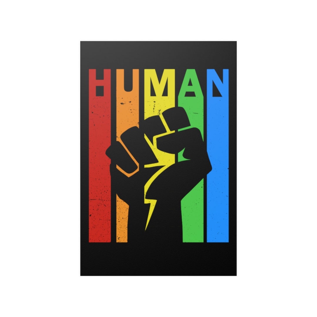 Human LGBT Wall Poster Human LGBT Flag Gay Lesbian Pride Month ...