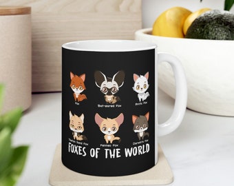 Cute Foxes of The World Fox Animals Educational Teaching Gift Coffee Mug 11oz